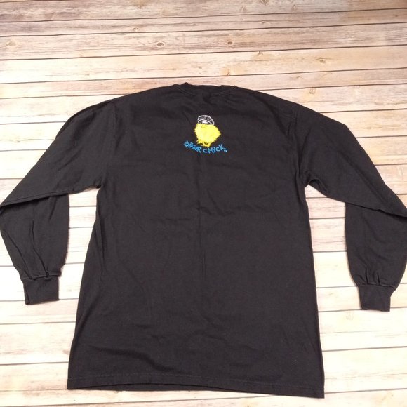 Biker Chick M Long Sleeve T Shirt Chicks In The Wind Motorcycle Art 1999 - Picture 4 of 5